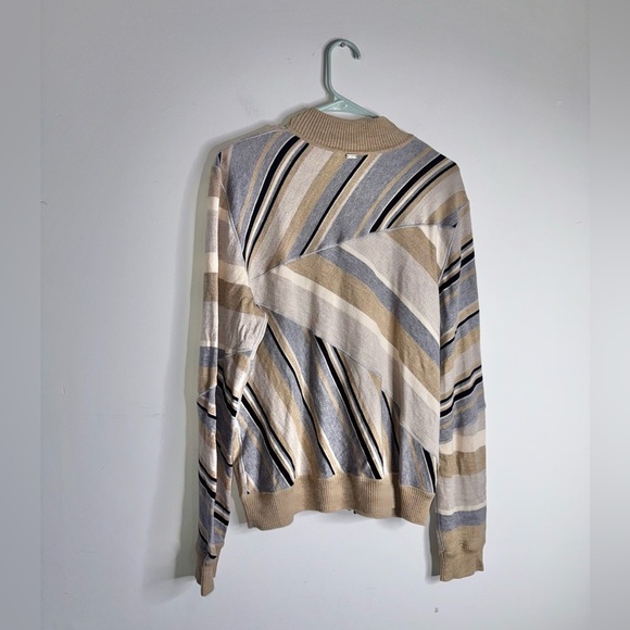 St. John Tan Wool Zip Up Sweater Cardigan - Picture 4 of 10